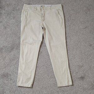 AMERICAN EAGLE "Slouchy" Beige Khaki Mid-Rise Cotton Ankle Pants; Size 31